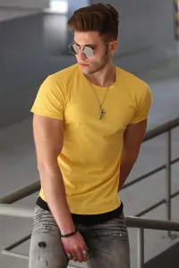 Madmext Men's Basic Yellow T-Shirt 4465