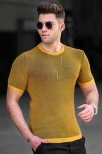 Madmext Men's Mustard Knitwear T-Shirt 5076