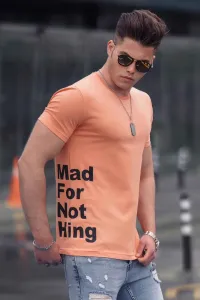 Madmext Men's Orange Printed T-Shirt 4553