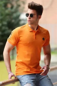 Madmext Men's Polo Neck Orange T-Shirt 4559