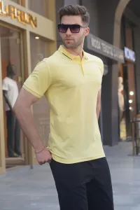 Madmext Yellow Polo-Collar Men's T-Shirt 6113 #7417589