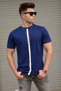 Madmext Printed Navy Blue T-shirt 5378