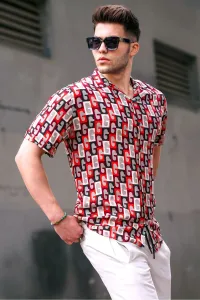 Madmext Red Patterned Shirt 5535