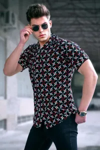 Madmext Red Patterned Shirt 5537