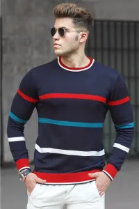 Madmext Navy Striped Knitwear Sweater 5171