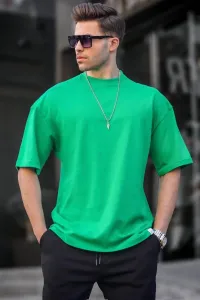 Madmext Men's Bright Green Oversize Fit Basic T-Shirt 6066