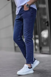 Madmext Blue Straight Fit Men's Denim Trousers Jeans 6856