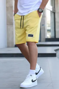 Madmext Yellow Regular Fit Basic Men's Capri Shorts