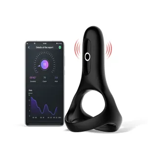 Magic Motion Rise - inteligentný vibračný krúžok na penis napájaný batériami (čierny)