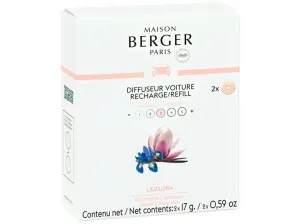 Maison Berger Paris Náhradná náplň do difuzéra do auta Magnólia Liliflora (Car Diffuser Recharge/Refill) 2 ks