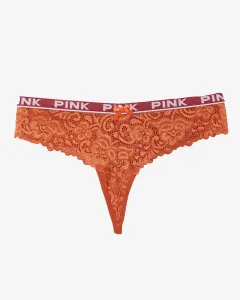 Oranžové čipkované dámske tangá nohavičky - Spodná bielizeň
