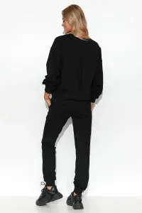 Čierny bavlnený komplet mikina + nohavice M787 #7846050