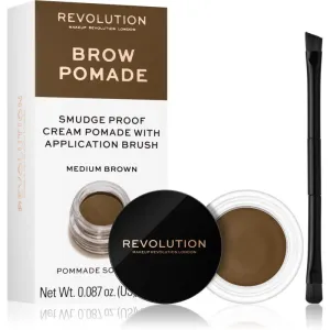 Makeup Revolution London Brow Pomade With Double Ended Brush 2,5 g gél a pomáda na obočie pre ženy Medium Brown