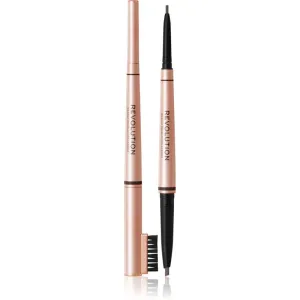 Makeup Revolution Balayage Brow obojstranná ceruzka na obočie s kefkou odtieň Dark Brown 0,38 g