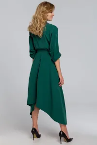 Zelené asymetrické šaty K086 #3486452