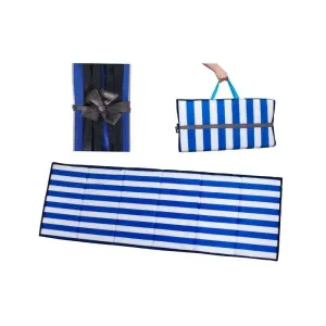 Malatec 10065 Skladacia rohož na kempovanie, pláž 205 × 70 × 2 cm modrobiela
