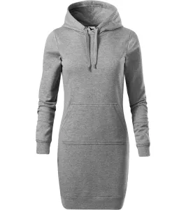 Malfini Snap Dámske mikinové šaty 419 tmavo šedý melír XL