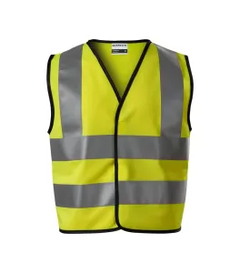 MALFINI Detská bezpečnostná vesta HV Bright - Reflexná žltá | 104-128 cm (4-6 rokov)