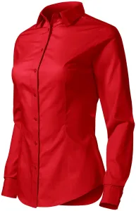 MALFINI Dámska košeľa s dlhým rukávom Style - Červená | L