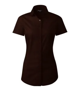 MALFINI Dámska košeľa s krátkym rukávom Flash - Kávová | L