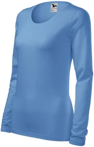 MALFINI Dámske tričko s dlhým rukávom Slim - Nebesky modrá | M