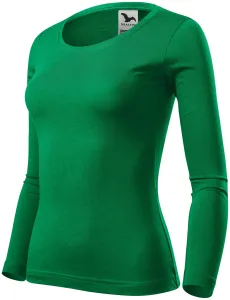 MALFINI Dámske tričko s dlhým rukávom Fit-T Long Sleeve - Stredne zelená | XL