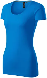 Dámske tričko s ozdobným prešitím, oceánska modrá, 2XL