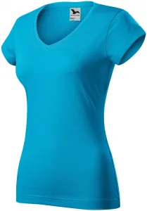 Dámske tričko s V výstrihom Adler Fit V-Neck 162 - veľkosť: XXL, farba: tyrkysová