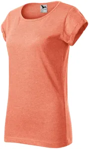 Dámske tričko s vyhrnutými rukávmi, sunset melír, XL