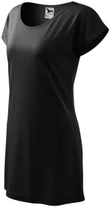 Dámske splývavé tričko/šaty, čierna, S #1406390