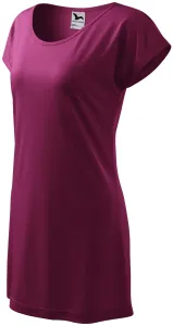 Dámske splývavé tričko/šaty, fuchsiová, XL