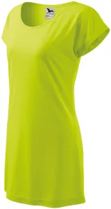 Dámske dlhé tričko/šaty Malfini Love 123 - veľkosť: S, farba: limetková