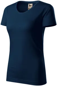 Dámske tričko, štruktúrovaná organická bavlna, tmavomodrá, XL