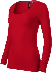 Tričko s dlhými rukávmi a hlbším výstrihom, formula červená, XL