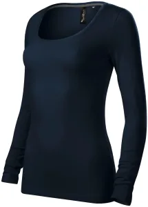 MALFINI Dámske tričko s dlhým rukávom Brave - Námornícka modrá | XS