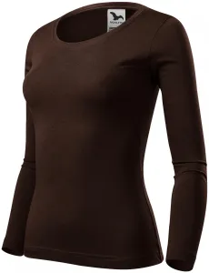 MALFINI Dámske tričko s dlhým rukávom Fit-T Long Sleeve - Kávová | L