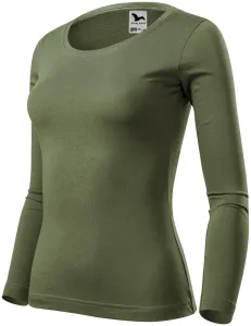 MALFINI Dámske tričko s dlhým rukávom Fit-T Long Sleeve - Khaki | XXL