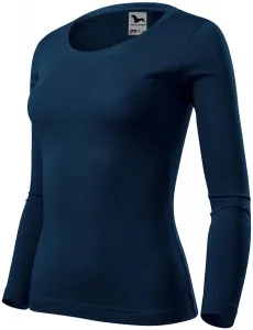 MALFINI Dámske tričko s dlhým rukávom Fit-T Long Sleeve - Námornícka modrá | M