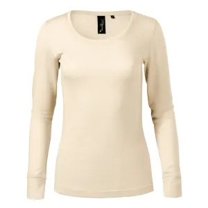 MALFINI Dámske tričko s dlhým rukávom Merino Rise LS - Mandľová | L
