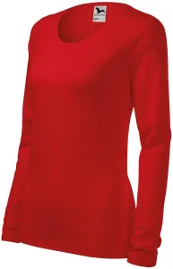 MALFINI Dámske tričko s dlhým rukávom Slim - Červená | XS