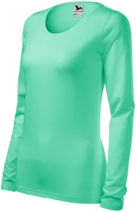 MALFINI Dámske tričko s dlhým rukávom Slim - Mätová | XL