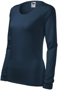 MALFINI Dámske tričko s dlhým rukávom Slim - Námornícka modrá | S