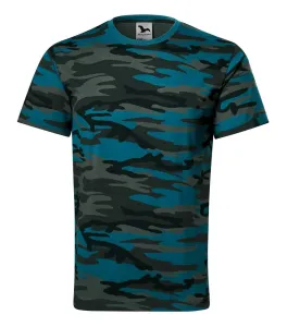 MALFINI Maskáčové tričko Camouflage - Maskáčová petrolejová | XL