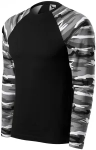 MALFINI Maskáčové tričko s dlhým rukávom Camouflage LS - Maskáčová šedá | S