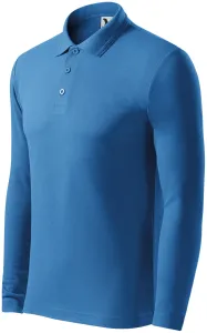 MALFINI Pánska polokošeľa s dlhým rukávom Pique Polo LS - Azúrovo modrá | L