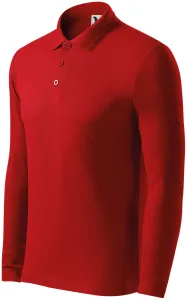 Pánska polokošeľa s dlhým rukávom Malfini Pique Polo LS 221 - veľkosť: L, farba: červená