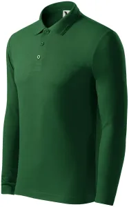 Pánska polokošeľa s dlhým rukávom Malfini Pique Polo LS 221 - veľkosť: S, farba: fľašková zelená