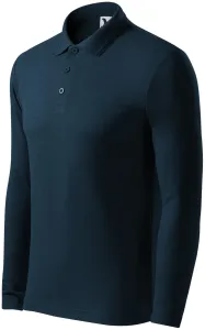 Pánska polokošeľa s dlhým rukávom Malfini Pique Polo LS 221 - veľkosť: M, farba: tmavo modrá