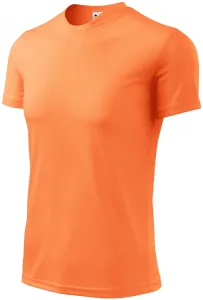 Tričko s asymetrickým priekrčníkom, neónová mandarinková, XL