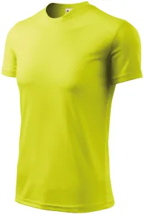 Tričko s asymetrickým priekrčníkom, neónová žltá, XL